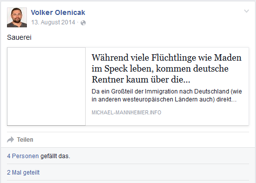 Beitrag von Michael Mannheimer, Neonazi und Islamhasser.
